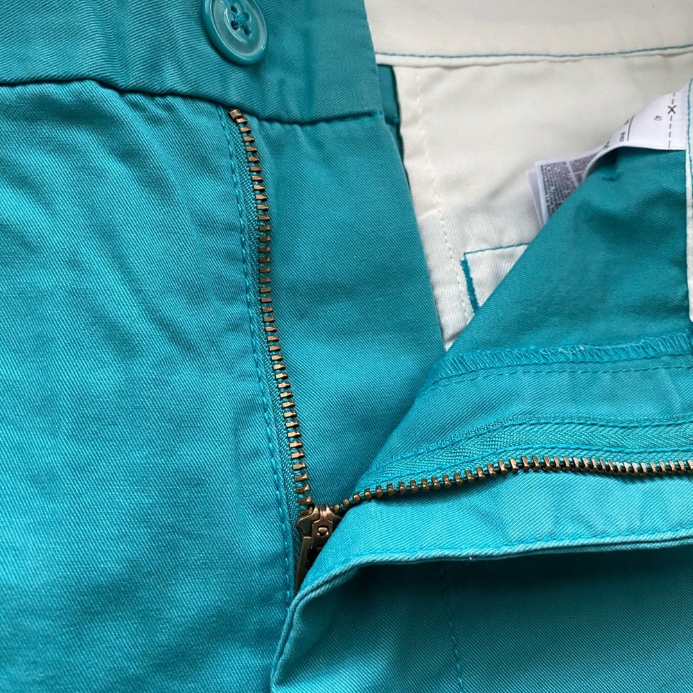 Teal blue khaki shorts